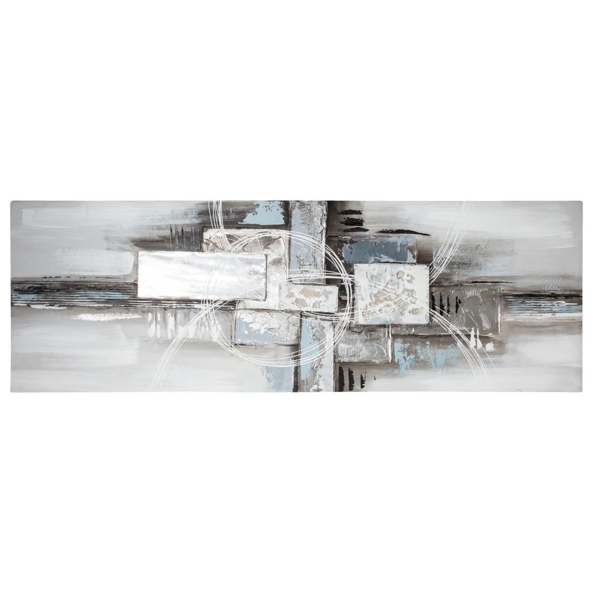 Toile peinte "Abstrait" grise 150x50 cm