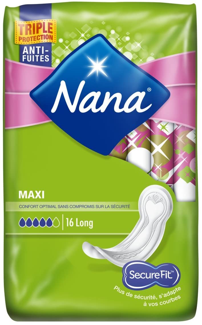 Serviettes hygiéniques NANA Maxi secure fit (paquet de 16)