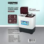 Machine à laver 9 kg à Double Cuve Geepas - GSWM18042