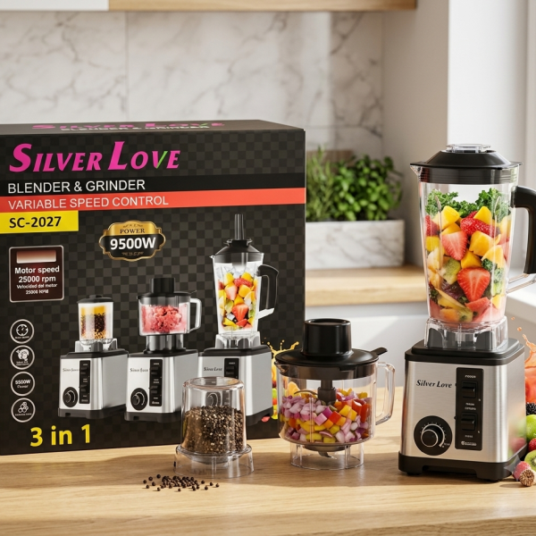 Mixeur et Broyeur 3-en-1 Silver Love SC-2027